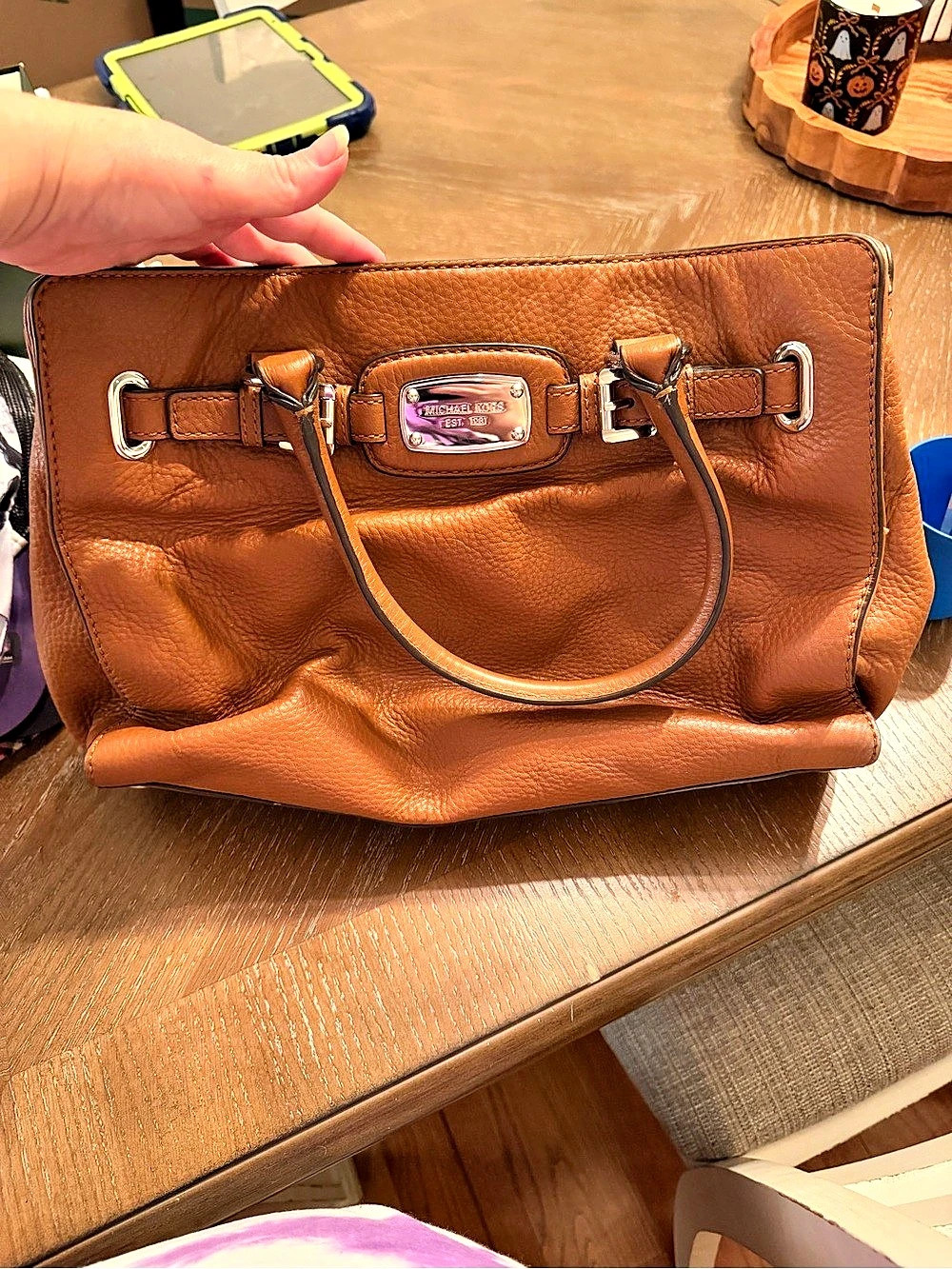 Michael Kors Brown Leather-Style Shoulder Bag